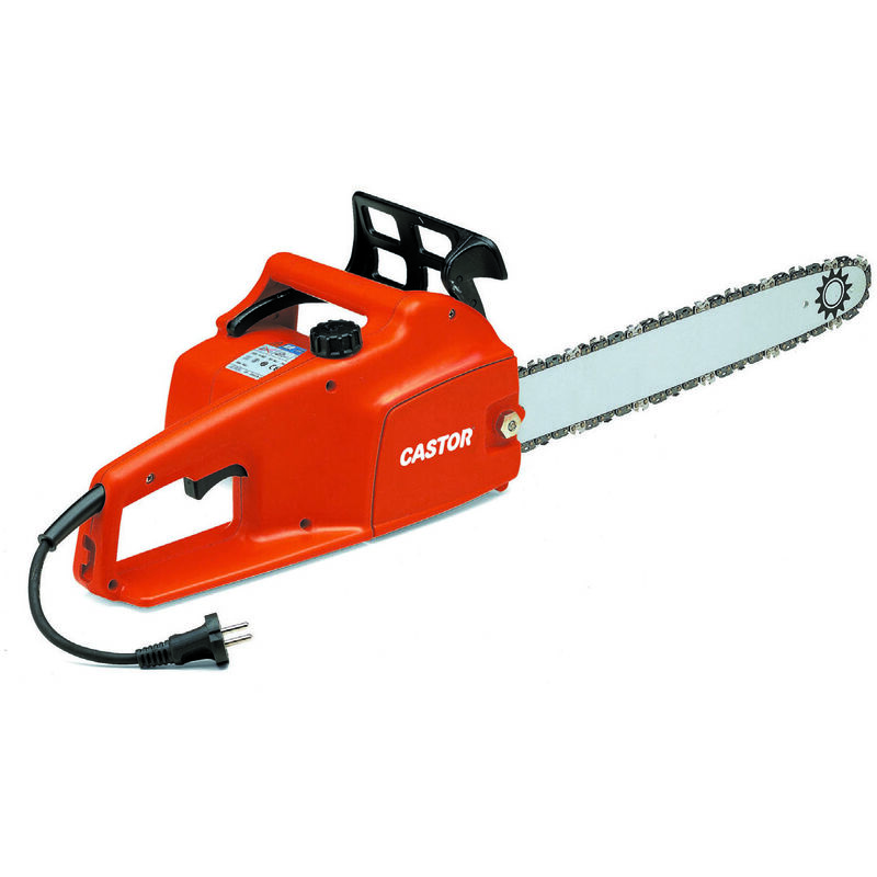 Tronconneuse e'lectrique Castor cp 2,0 q puissance 2000 w guide-chaine 40 cm frein de chaine graissage et tendeur de chaine automatique