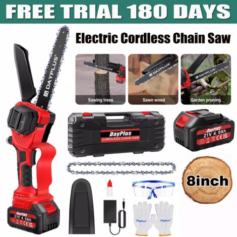 Tronçonneuse électrique sans fil 8'' tronçonneuse à bois + batterie 4.0Ah + chargeur