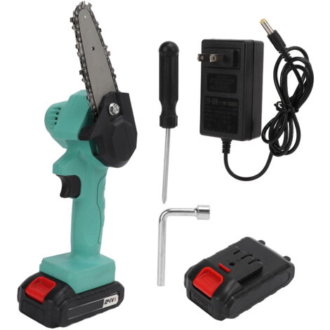 Tronçonneuse Électrique Sans Fil Mini à Batterie Lithium, Scie à Main pour Jardin et Bois, 110V‑240V