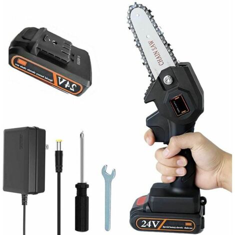 Tronçonneuse électrique sans fil, mini tronçonneuse de 10 cm, petite tronçonneuse portable pour la maison, tronçonneuse alimentée par batterie rechargeable