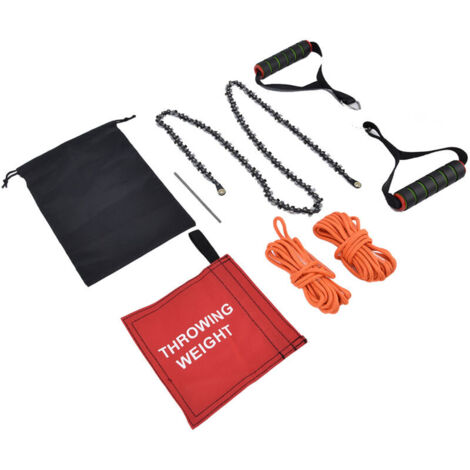 Tronçonneuse Manuelle à Perche 48 Pouces Élagage Pro Coupe Branches Hauteur avec Chaîne Acier Manganèse Sac de Transport - Kit de Survie Camping Randonnée Chasse