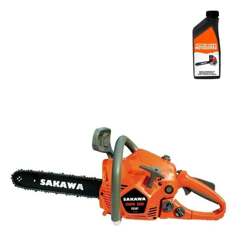Sakawa - Tronconneuse moteur à essence 38cc 14' + Huile de Chaîne