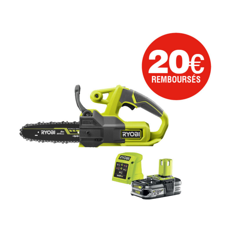 Ryobi - Tronçonneuse 18V One+ - Batterie 2.5Ah - Chargeur - RY18CS20A-125