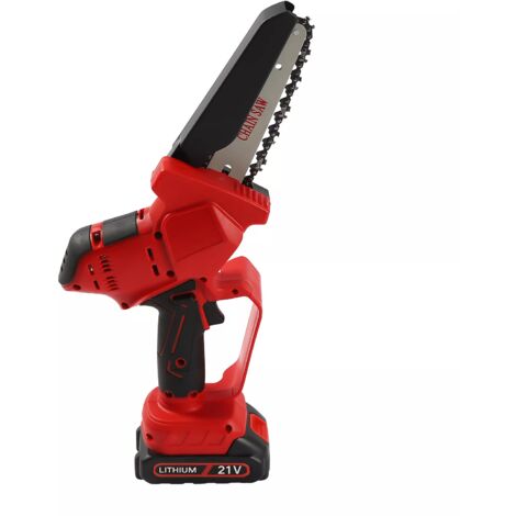 Tronçonneuse sans Fil 21V 6 Pouces avec 2 Batteries 1500mAH, Tronçonneuse Électrique Sans Fil, Scie À Chaîne Électrique Portable pour la Coupe des Arbres à Bois, l'Élagage