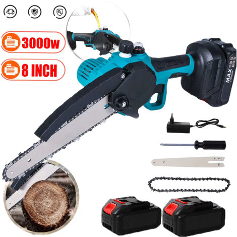 Tronçonneuse sans fil 8 pouces – Mini scie électrique batterie jardin bois
