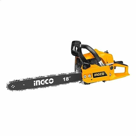 Tronçonneuse thermique 18 pouces GCS45185 – Moteur 45,8CC 1,8 kW – Coupe précise pour bois dur – Système d'huile automatique – Ingco