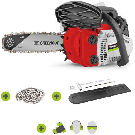 Tronçonneuse thermique 24,5cc 1,4cv 10" lame legere et puissante -GREENCUT