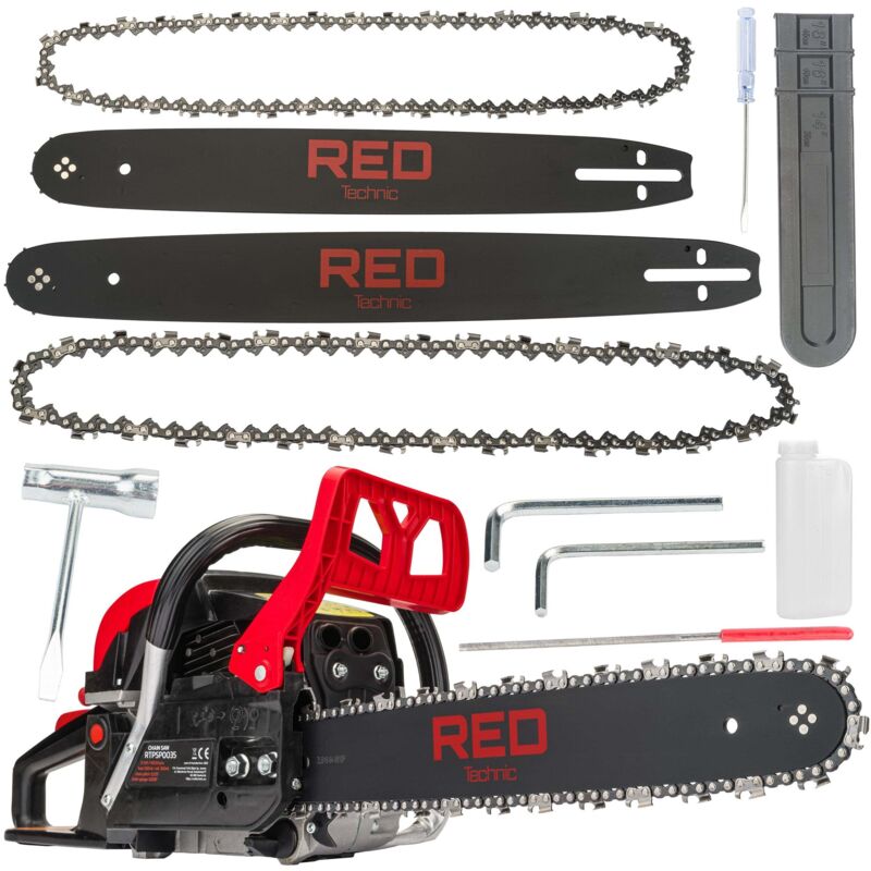 Jardibricodeco - Tronçonneuse Thermique 5,7 Cv +2 Guides 16'' 18'' Et Accessoires Offert