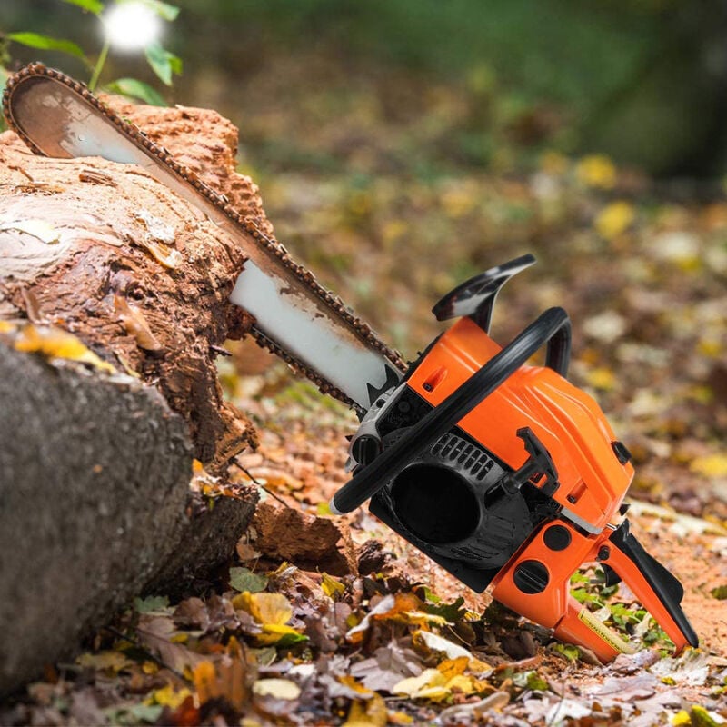 Skecten - Tronçonneuse thermique 58cm³, guide 50 cm, 2 chaines, orange