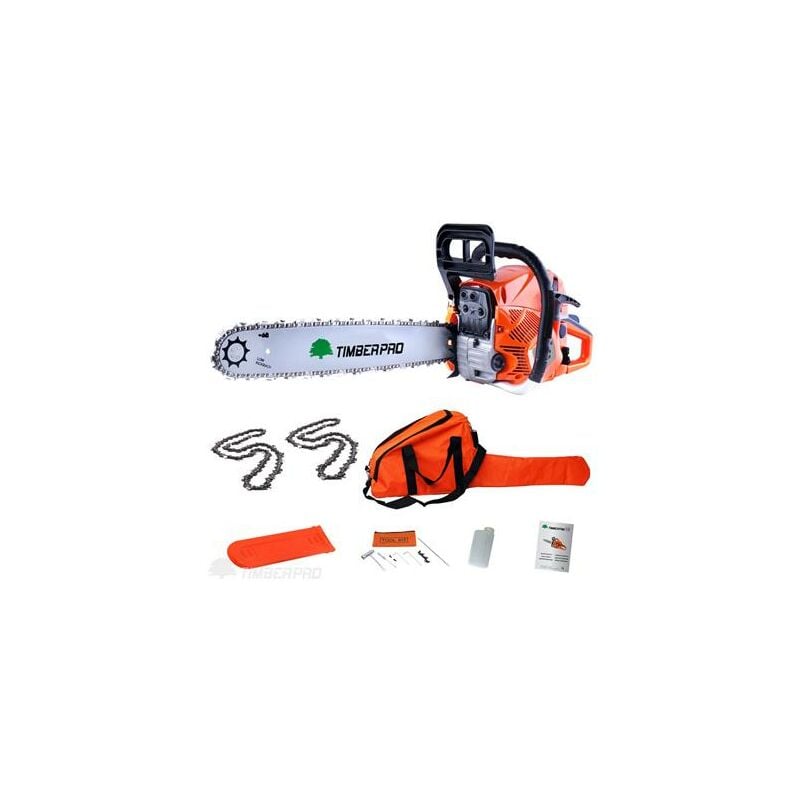 Timberpro - Tronçonneuse thermique 62cm3 50cm avec sac