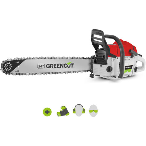 Tronçonneuse thermique 72cc 4,2cv lame 24" pour l'elagage et couper -GREENCUT
