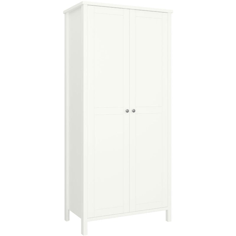 Ebuy24 - Trone Armoire 2 portes, blanc laqué.