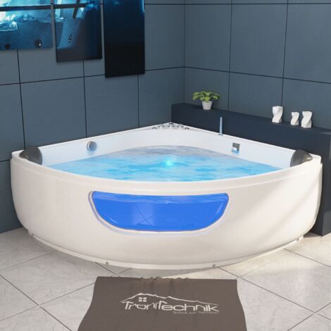 TroniTechnik Badewanne Whirlpool PAROS 135cm x 135cm mit Spülfunktion