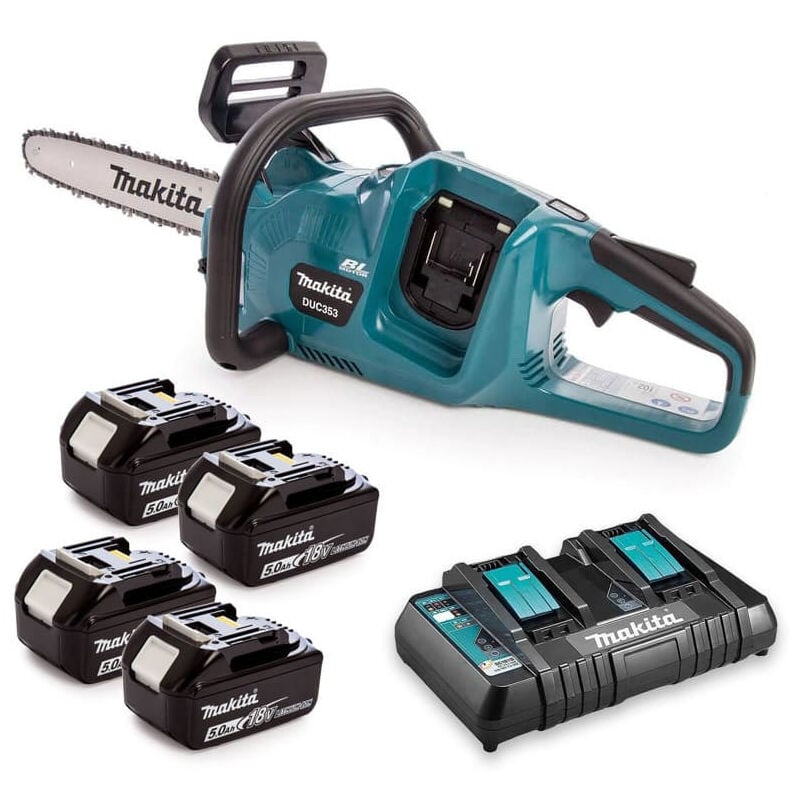 Tronçonneuse 36V lxt (4x5,0 Ah) avec chargeur double Makita DUC353PT4