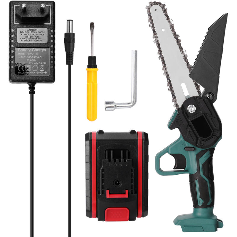 Kkmoon - Tronçonneuse à batterie 21V,15cm,avec 1 batterie