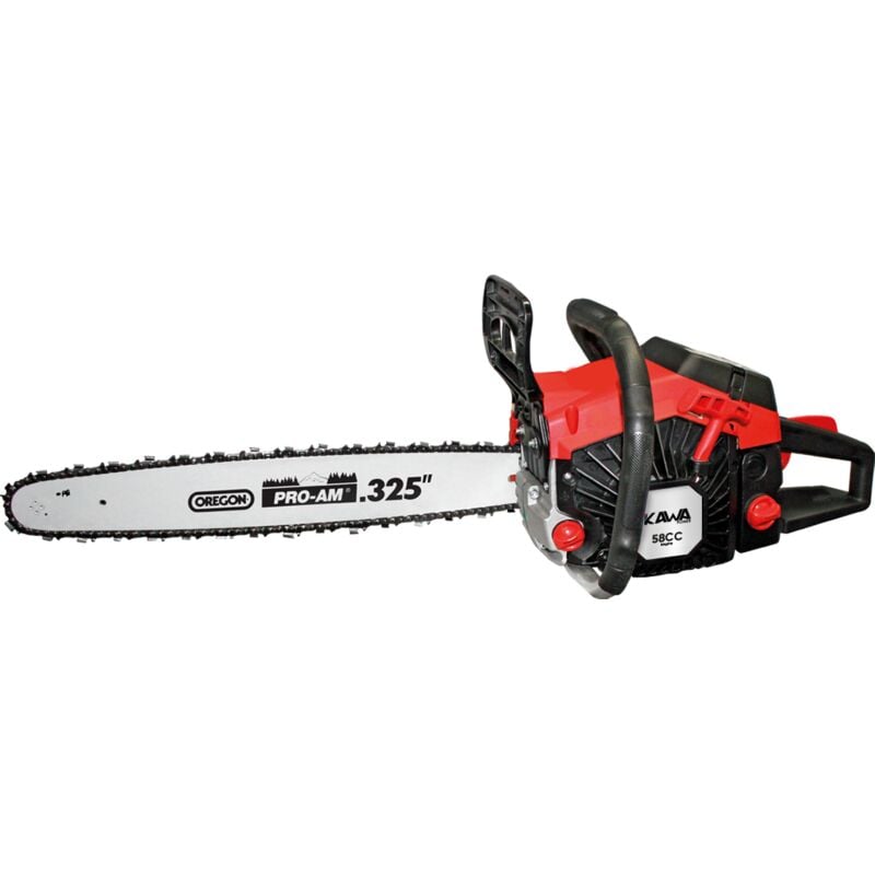 Kawapower - Tronçonneuse à essence 58 cc moteur 2 temps avec barre et chaîne Oregon