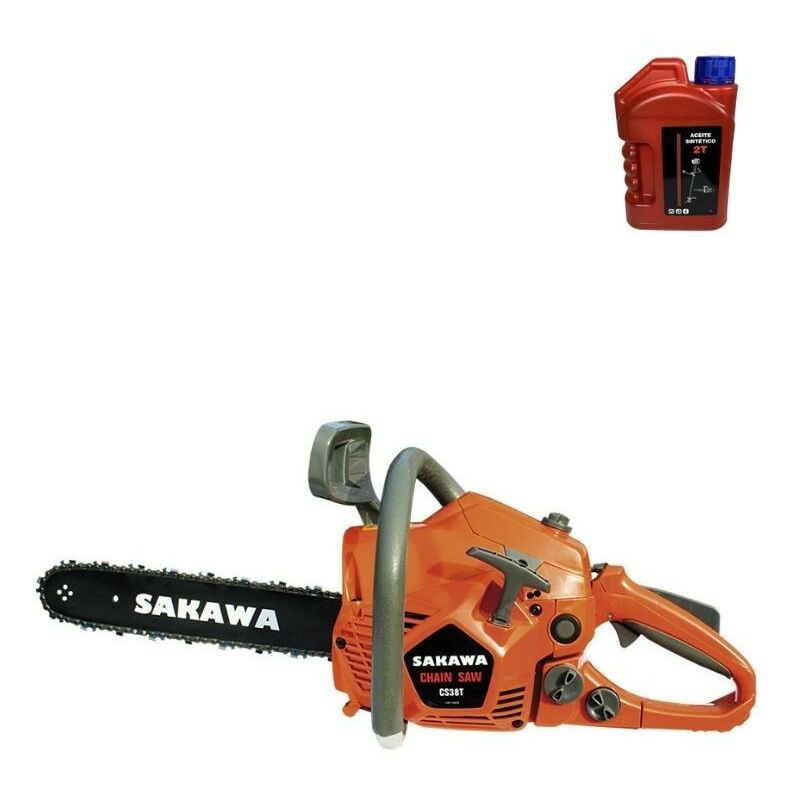 Tronçonneuse moteur à essence 2 temps 38cc épée de 14 pouces + Huile 2 Temps