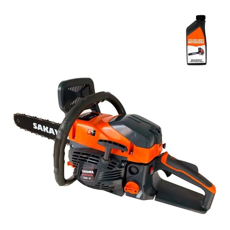 Sakawa - Tronçonneuse moteur à essence 58cc 18' + Huile De Chaîne Tronçonneuse