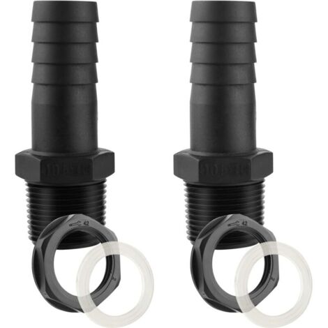 Trop Plein Cuve 25mm Passe Paroi Cuve Eau 1000l Raccord Male pour Citernes de Pluie Passages mit Joints (9.8 cm x 2.5 cm x 3 cm)