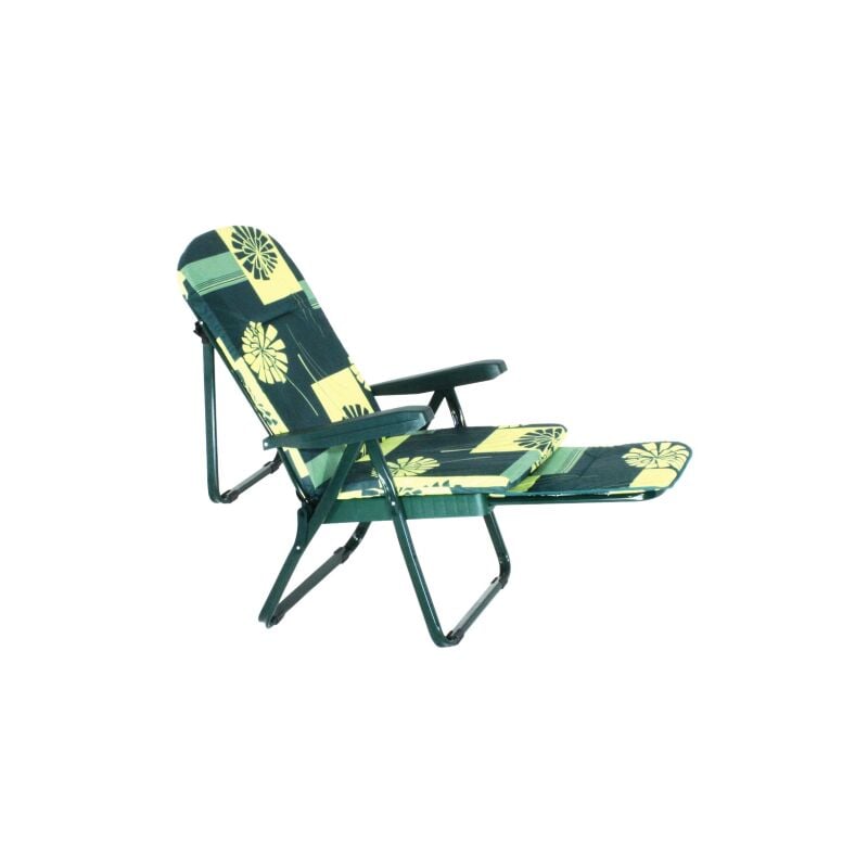 Tuttacasa - Transat Tropea h 193 cn avec repose-pieds accoudoirs et fonction de lit coussin re'glable en acier cm 170x60x61,5 chaise pour inte'rieur