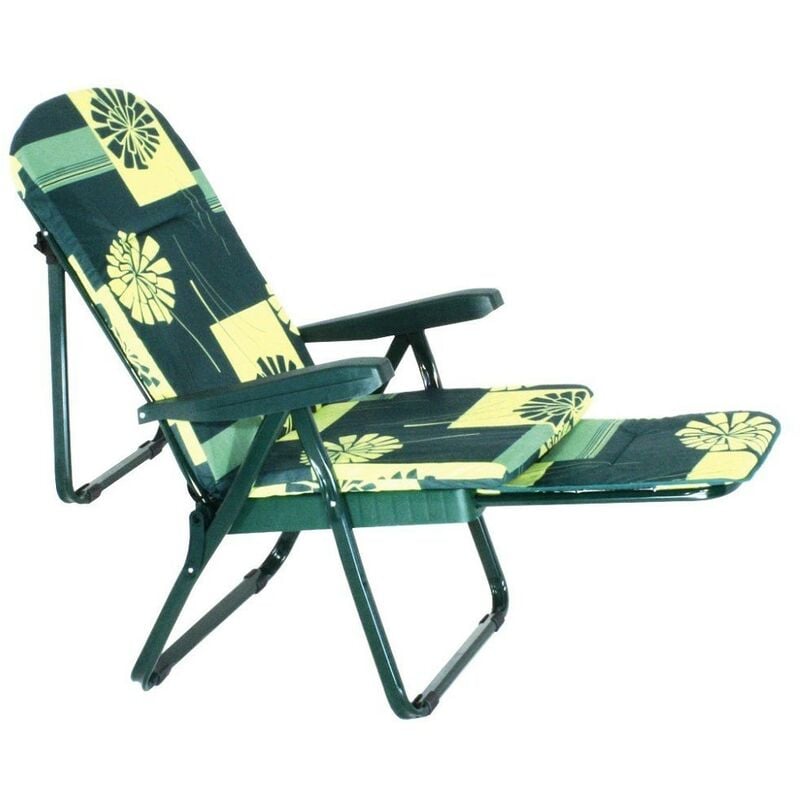 Capaldo - tropea transat chaise fauteuil 7 positions avec repose-pieds sea beach piscine