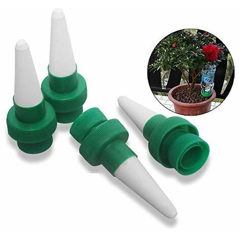Tropfbewässerungsset, automatischer Pflanzenbewässerungsspender mit Keramikkegelkopf, Tropfbewässerung für Garten, Zimmerpflanzen, Blumen, 4-teilig