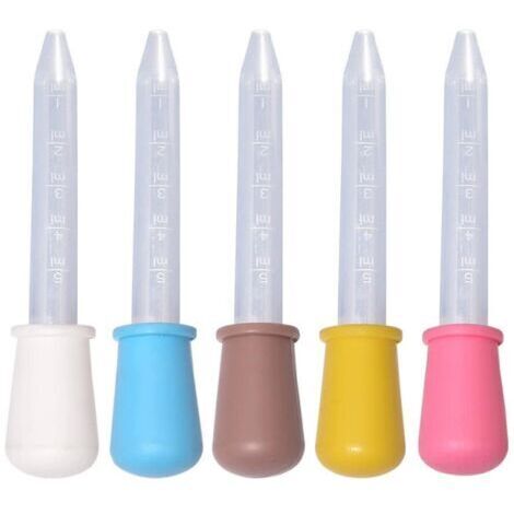 Tropfpipette, 5 Stück 5 ml graduierte Kunststoffpipetten, transparente Pipetten, Flüssigkeitspipetten, Silikontropfer