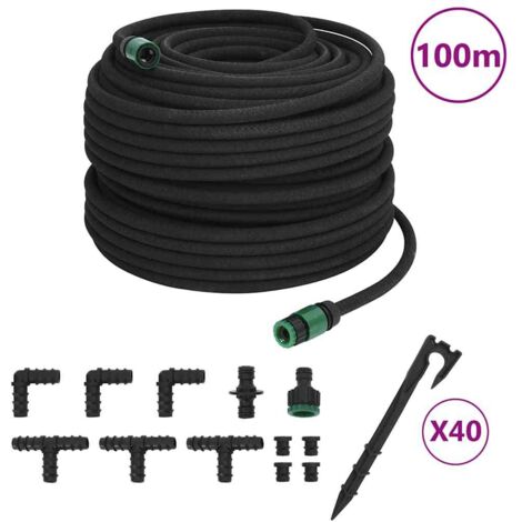 Tropfschlauch Schwarz 0,6" 100 m Gummi