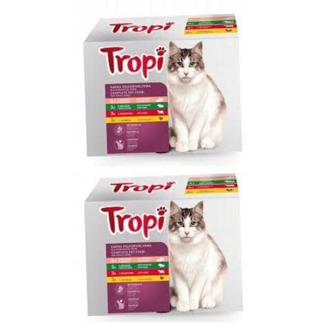 TROPI bustina di cibo umido per gatti 100 g mix di sapori x 24 pz