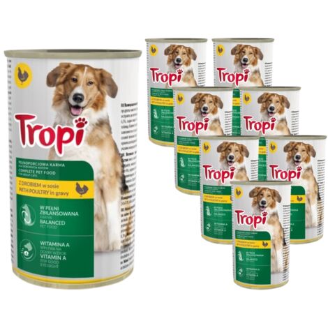 Tropi Hundefutter 1250g mit Huhn 8 Stk
