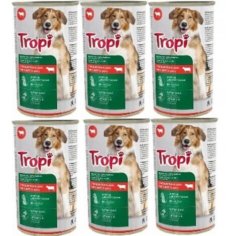 Tropi Hundefutter 1250g mit Rind 6 Stk