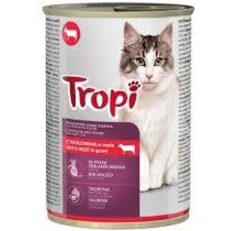 TROPI Katzennassfutter mit Rind, Dose 415g