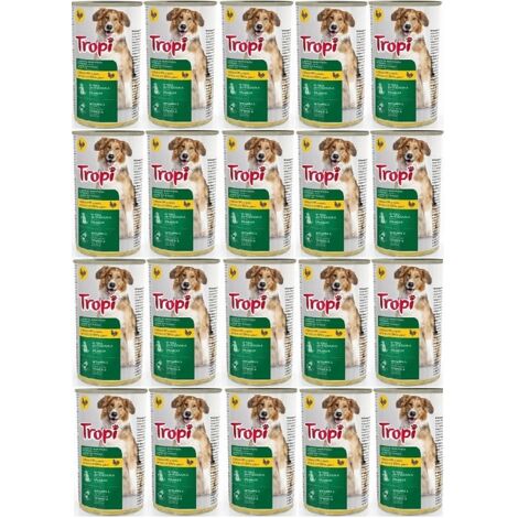 TROPI Nassfutter für Hunde mit Geflügel in Sauce 415 g x 20 Stück POULTRY Hund