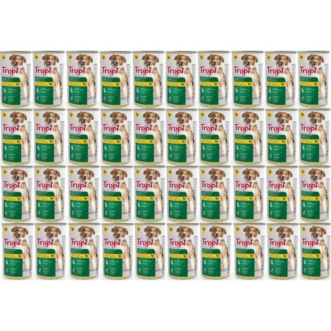 TROPI Nassfutter für Hunde mit Geflügel in Sauce 415 g x 40 Stück GEFLÜGEL Hund