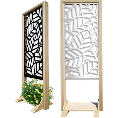 TROPICA - Paravent modulable - 70x190 cm - en bois et PVC - Couleur : blanc