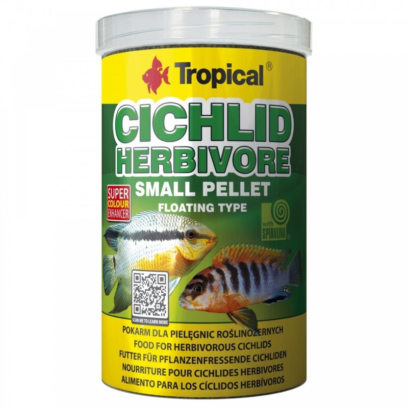 Tropical Cichlid Herbivore Kleines Pellet 250ml/90g