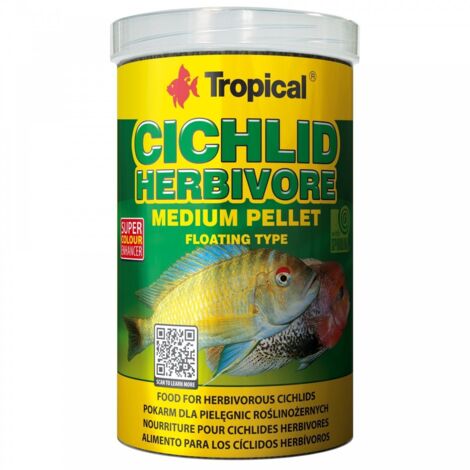 TROPICAL CICHLID HERBIVORE MEDIUM PELLET 500ML/180G