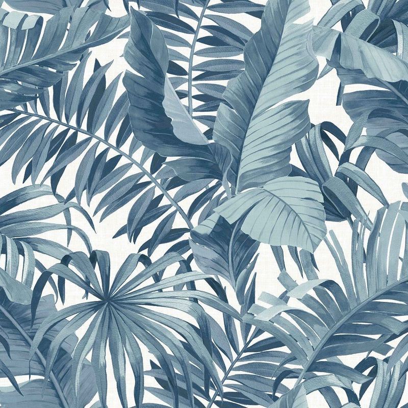 Tropical Wallpaper Leaf Palm Tree Blue White a Street Prints Paste The Wall