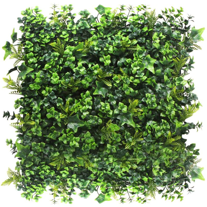 Tropicalia - Décoration de mur vert artificiel, jeu de 4 panneaux de haie artificielle 50x50 cm