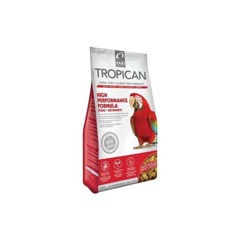 

Alimento completo para loros grandes TROPICAN HIGH PERFOMANCE 1.5 kg