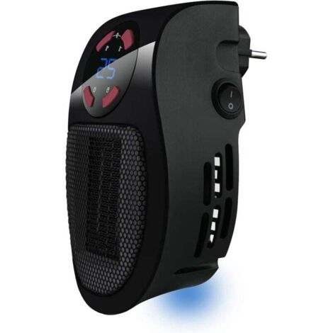 Tropicano Plug Heater - Mini radiateur électrique céramique 1500W, Léger et compact, Thermostat réglable, 2 puissances, Fonction ventilateur, Technologie PTC, Blanc