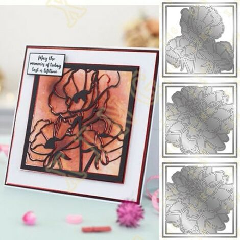 Troqueles de corte de Metal de amapola, Dalia, rosa, decoración diaria de álbum de recortes, plantilla de grabado, fabricación de tarjetas de felicitación DIY, novedad,Y5427-Y5429-A Set 3