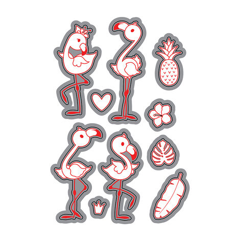 Troqueles y sellos de Metal para hacer álbumes, troqueles y sellos de corte con forma de flor de avestruz, hoja de piña, corazón de amor, decoración artesanal para álbum de recortes,Cc096-Dies