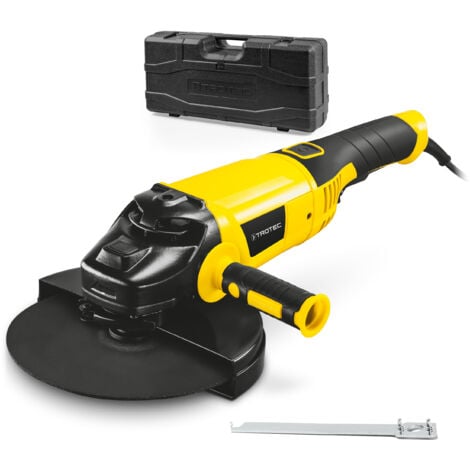 TROTEC Amoladora angular PAGS 10-230 (2.000 W) incl. maleta y disco de corte 230 mm, 6.500/min, Mango adicional variable montable en 3 posiciones