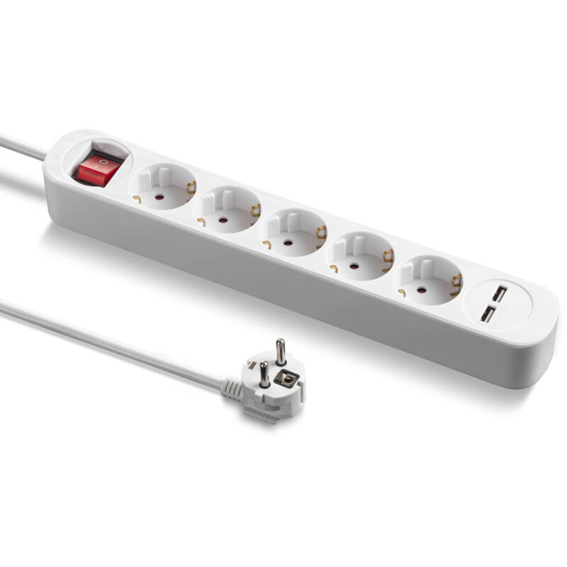 Bloc multiprise PVH5 avec 2 prises de charge usb - Trotec Bloc multiprise PVH5 avec 2 prises de charge usb - Trotec
