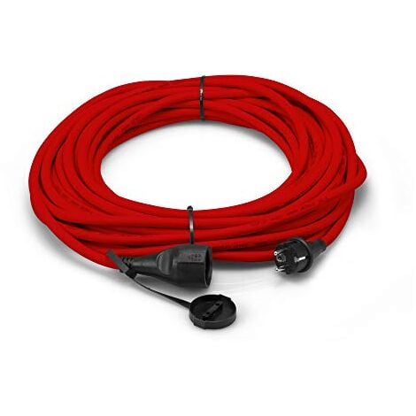 TROTEC Cable alargador de Calidad, 25 m, 230 V, 1,5 mm², IP44, Rojo