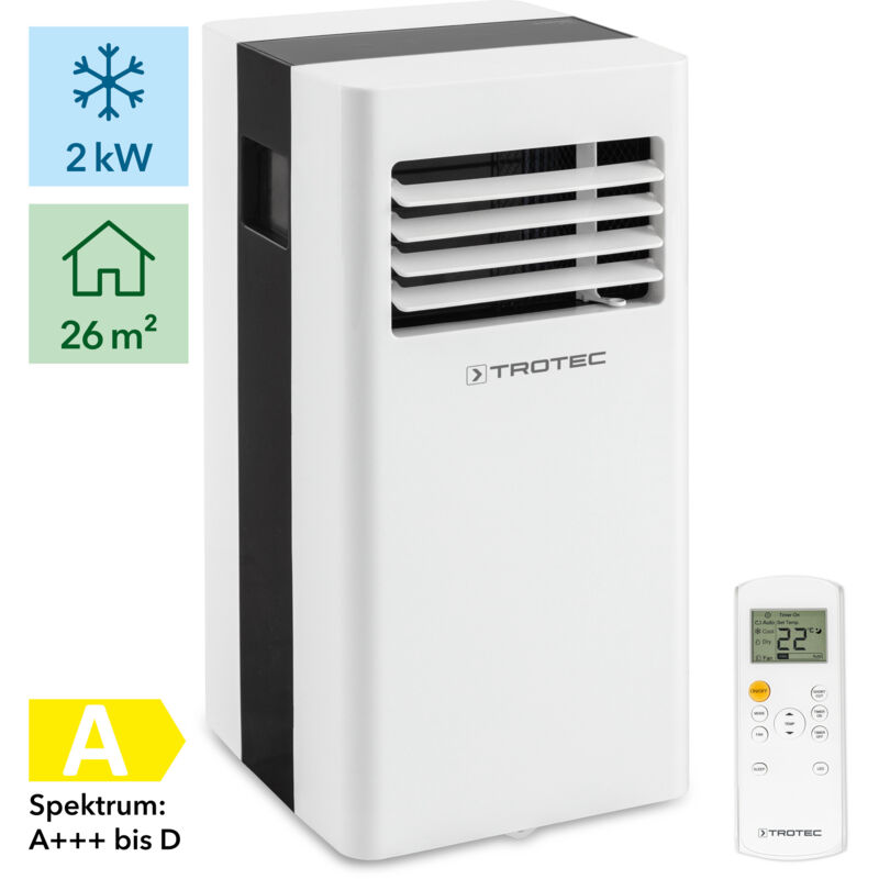 Climatiseur mobile monobloc Trotec pac 2100 x - Cat a, 26m2, Ecran led, Filtre à air