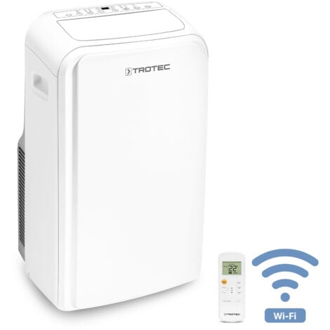 TROTEC Climatiseur PAC 3910 X - 3,9 kW (13 300 BTU) 3 en 1 : refroidissement, déshumidification, ventilation, pour pièces jusqu'à 130 m³, accessoires et télécommande inclus