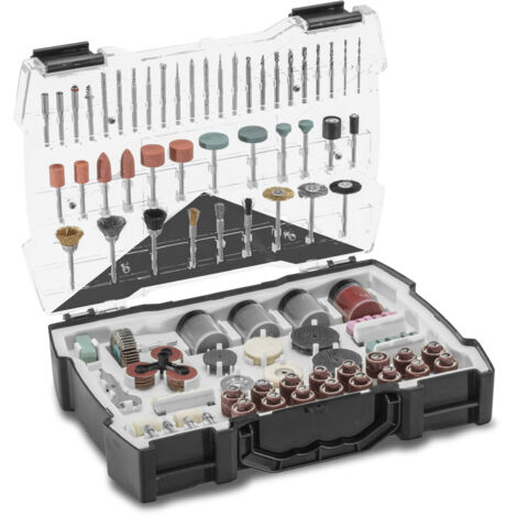 Trotec – Coffret d'accessoires pour outil multifonction 282 pces – Compatible bois, métal, verre, céramique – Pour ponçage, perçage, fraisage