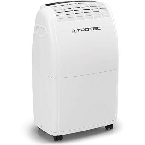 TROTEC Deshumidificador eléctrico TTK 75 E, 20L/24h, Depósito 3L, Portátil, Para Habitaciones de hasta 45m²/110m³, Filtro de Aire, Silencioso, 320 W, Auto-Apagado, Higrostato Automático, Blanco